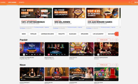 LeoVegas printscreen Live Casino logo