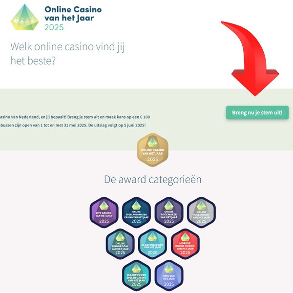Stap 1 Online Casino van het Jaar