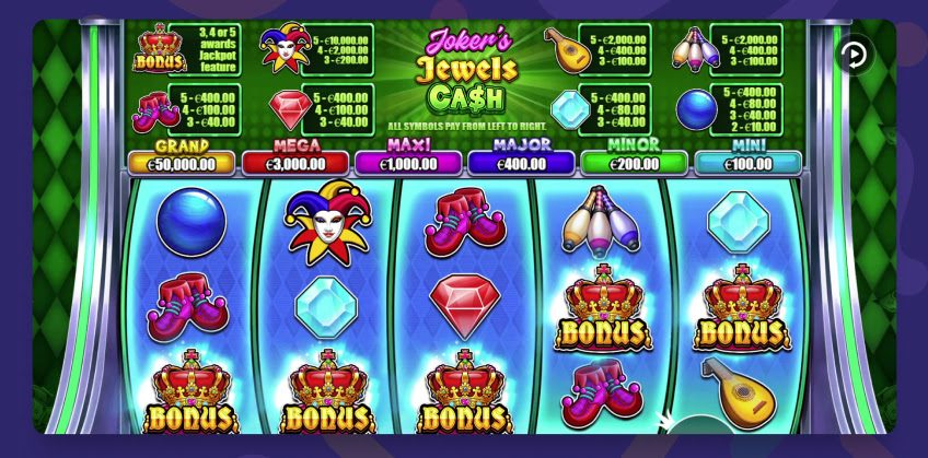 Joker's Jewels Cash logo Gameplay