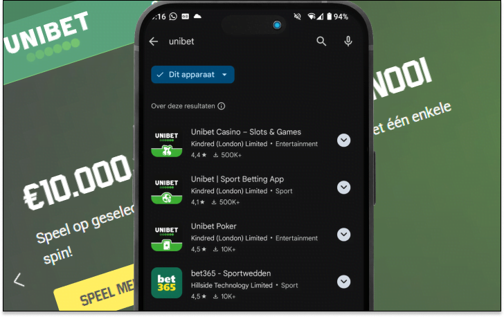 Unibet How To Casino App - stap 1 logo